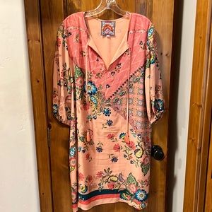 Johnny Was Pink Floral Mini Dress